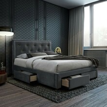 Voodi Glossy koos madratsiga Harmony Duo, 160 x 200 cm, hall