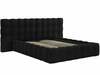 Voodi Micadoni Home Mamaia Velvet Double Headboard, 140 x 200 cm, must, ilma madratsita, põhjalippidega