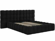 Voodi Micadoni Home Mamaia Velvet Double Headboard, 140 x 200 cm, must, ilma madratsita, põhjalippidega