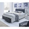 Kaheinimesevoodi Halmar Cassandra S 140, 140 x 200 cm, valge/must, sahtlitega