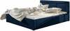 Voodi Belluno Kronos 09, 160 x 200 cm, tumesinine, ilma madratsita
