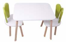 Laste lauakomplekt Hanah Home, 50 x 60 x 45 cm, valge/pistaatsiaroheline