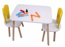 Laste laua ja tooli komplekt Hanah Home Kišš One, 50 x 60 cm, kollane
