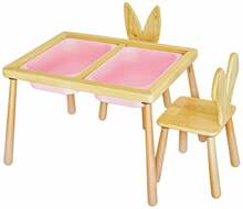 Laste mängulaud koos 2 tooliga Kalune Design Table and 2 Chairs, 52 cm, roosa