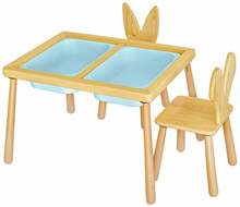 Laste mängulaud koos 2 tooliga Kalune Design Table and 2 Chairs, 52 cm, sinine