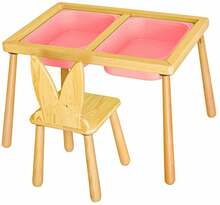Mängulaud Kalune Design Table and Chairs, 52 cm, roosa