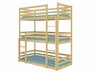Kolmekorruseline voodi ADRK Furniture Tedro, 90 x 200 cm, pruun
