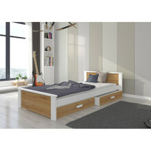 Lastevoodi ADRK Furniture Aldex, 200 x 90 cm, valge, 208 x 106 x 72 cm