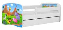 Lastevoodi Kocot Kids Babydreams Safari, voodikastiga, ilma madratsita, 80 x 180 cm, valge