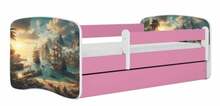 Lastevoodi Kocot Kids Ship, 80 x 160 cm, ilma voodipesukastita, ilma madratsita, valge/roosa