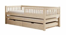Lastevoodi ADRK Furniture Orio, 90 x 200 cm, voodipesukastiga, ilma madratsita, pruun
