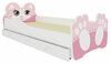 Lastevoodi ADRK Furniture Bear, 70 x 140 cm, voodipesukastiga, madratsiga, valge/roosa