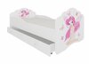 Lastevoodi ADRK Furniture Casimo Girl With Wings, voodipesukastiga, madratsiga, 70 x 140cm, valge
