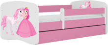 Lastevoodi Kocot Kids Babydreams Princess&Horse, 70 x 140 cm, voodipesukastiga, madratsiga, roosa
