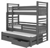 Lastevoodi ADRK Furniture Hippo, 90 x 200 cm, madratsiga, hall/grafiit