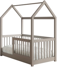 Lastevoodi ADRK Furniture Graja House, koos madratsiga, 70 x 140 cm, pruun/hall