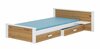 Lastevoodi ADRK Aldex Shelf, voodipesukastiga, madratsiga, 80 x 180 cm, pruun/valge