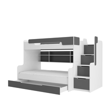 Narivoodi ADRK Furniture Harell, 120 x 200 cm, voodipesukastiga, ilma madratsita, valge/hall