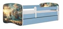 Lastevoodi Kocot Kids Ship, 70 x 140 cm, ilma voodipesukastita, ilma madratsita, sinine/valge