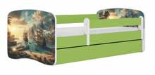 Lastevoodi Kocot Kids Ship, 70 x 140 cm, madratsiga, valge/roheline