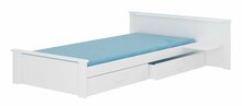 Lastevoodi ADRK Aldex Shelf, voodipesukastiga, madratsiga, 90 x 200 cm, valge