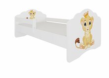 Lastevoodi ADRK Furniture Casimo Lion, madratsiga, 70 x 140 cm, valge