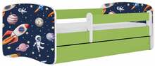 Lastevoodi Kocot Kids BabyDreams Green cosmos, 70 x 140 cm, koos madratsiga, roheline/must