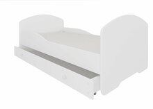 Lastevoodi ADRK Furniture Pepe, voodikastiga, madratsiga, 70 x 140cm, valge