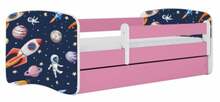 Lastevoodi Kocot Kids Cosmos, 80 x 180 cm, voodipesukastiga, ilma madratsita, sinine/valge/roosa