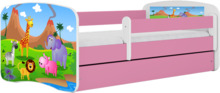 Lastevoodi Kocot Kids Babydreams Safari, 80 x 180 cm, madratsiga, valge/roosa