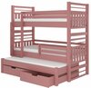 Laste narivoodi ADRK Furniture Hippo, lisavoodiga, 80 x 180 cm, roosa