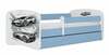 Lastevoodi Kocot Kids BabyDreams Blue Sports Car, voodipesukastiga, madratsiga, 80 x 160 cm, sinine/valge