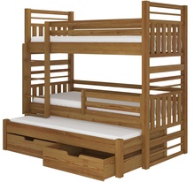 Laste narivoodi ADRK Furniture Hippo, väljatõmmatava lisavoodiga, 80 x 180 cm, pruun
