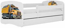 Lastevoodi Kocot Kids Babydreams Truck, 70 x 140 cm, voodipesukastiga, madratsiga, valge