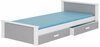 Lastevoodi ADRK Furniture Aldex, voodipesukastiga, ilma madratsita, 80 x 180 cm, valge/helehall