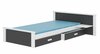 Lastevoodi ADRK Aldex Shelf, voodipesukastiga, madratsiga, 80 x 160 cm, valge/hall/grafiit