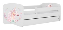 Lastevoodi Kocot Kids Babydreams Horse, 80 x 160 cm, madratsiga, valge/roosa
