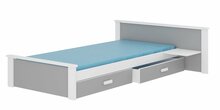 Lastevoodi ADRK Aldex Shelf, voodikastiga, madratsiga, 80 x 180 cm, valge/hall
