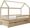 Lastevoodi ADRK Furniture Galicja, 70 x 140 cm, voodipesukastiga, madratsiga, beež