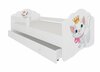 Lastevoodi ADRK Furniture Casimo Cat, voodikastiga, madratsiga, 80 x 160 cm, valge