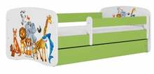Lastevoodi Kocot Kids Animals, 70 x 140 cm, madratsiga, valge/roheline