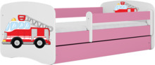 Lastevoodi Kocot Kids Babydreams Fire Brigade, 80 x 180 cm, madratsiga, roosa