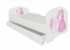 Lastevoodi ADRK Furniture Pepe Princess and Horse, 70 x 140 cm, voodipesukastiga, madratsiga, valge/roosa