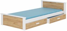 Lastevoodi ADRK Furniture Aldex, 80 x 180 cm, valge/kuldne tamm, ilma madratsita