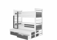 Laste narivoodi ADRK Furniture Hippo, 80 x 180 cm, koos madratsiga, valge/hall