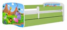 Lastevoodi Kocot Kids Babydreams Safari, 80 x 180 cm, voodipesukastiga, madratsiga, roheline