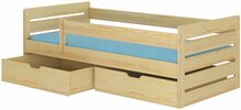 Lastevoodi ADRK Furniture Bemma, voodipesukastiga, ilma madratsita, 80 x 180 cm, pruunikas