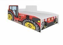 Lastevoodi ADRK Furniture Tractor, 80 x 160 cm, koos madratsiga, punane