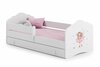 Lastevoodi ADRK Furniture Casimo Girl With Wings, voodipesukastiga, madratsiga, 70 x 140 cm, valge