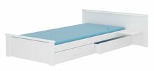 Lastevoodi ADRK Furniture Aldex Shelf, voodipesukastiga, ilma madratsita, 80 x 180 cm, valge